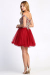 Load image into Gallery viewer, Cocktail Dresses Short Applique Ruffled Homecoming Cocktail Dress Champagne/Gold