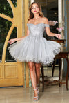 Load image into Gallery viewer, Cocktail Dresses Short Applique Ruffled Homecoming Cocktail Dress Champagne/Gold