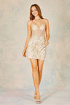 Load image into Gallery viewer, Cocktail Dresses Fitted Short Glitter Printed Cocktail Dress Champagne