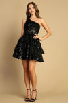 Load image into Gallery viewer, Cocktail Dresses Homecoming Sequin Applique Short Cocktail Dress  Black