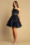 Load image into Gallery viewer, Cocktail Dresses Homecoming Sequin Applique Short Cocktail Dress  Navy