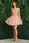 Load image into Gallery viewer, Cocktail Dresses Short Cocktail A Line Glitter Mini Dress Rose