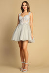 Load image into Gallery viewer, Cocktail Dresses Short Cocktail A Line Glitter Mini Dress Silver