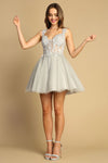 Load image into Gallery viewer, Cocktail Dresses Short Cocktail A Line Glitter Mini Dress Silver