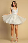 Load image into Gallery viewer, Cocktail Dresses Short Cocktail A Line Glitter Mini Dress Silver