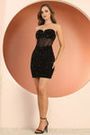 Load image into Gallery viewer, Cocktail Dresses Fitted Mini Short Sequin Cocktail Dress Black