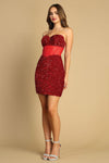 Load image into Gallery viewer, Cocktail Dresses Fitted Mini Short Sequin Cocktail Dress Red