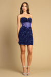 Load image into Gallery viewer, Cocktail Dresses Fitted Mini Short Sequin Cocktail Dress Royal Blue