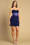 Load image into Gallery viewer, Cocktail Dresses Fitted Mini Short Sequin Cocktail Dress Royal Blue