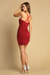 Load image into Gallery viewer, Cocktail Dresses Fitted Slit Sequin Detail Short Cocktail Dress Royal Blue