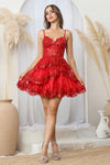 Load image into Gallery viewer, Cocktail Dresses Homecoming Short Glitter Corset Prom Dress Red