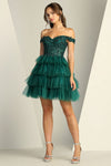 Load image into Gallery viewer, Cocktail Dresses Prom Short Glitter Applique Homecoming Cocktail Dress Emerald