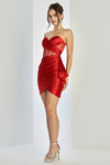 Load image into Gallery viewer, LA Merchandise LAL1064 Strapless Beaded Corset Mini Homecoming Dress - Red - Cocktail Dresses LAL