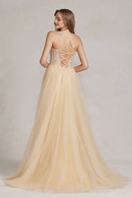 Load image into Gallery viewer, La Merchandise LAXJ1089 Open Back Tulle Prom Floral A-line Formal Gown - - LA Merchandise