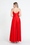 Load image into Gallery viewer, Wholesale Evening Dress V-Neck Spaghetti Strap A-Line Gown By LAF5275