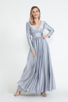Load image into Gallery viewer, Wholesale Mother Of The Bride Dress Deep V-Neck Formal Gown By LAF5231 - SILVER - Dress LAF