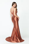 Load image into Gallery viewer, LA Merchandise LAF8175 Satin Lace Appliqué Slit Gown with Sheer Jacket Mother of the Bride Dress