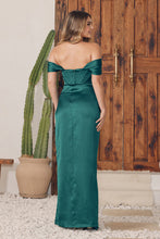 Load image into Gallery viewer, LA Merchandise LAXR1236 Off Shoulder Ruched Bridesmaids Satin Gown