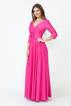 Load image into Gallery viewer, Wholesale Mother Of The Bride Dress 3/4 Sleeve A-Line Gown By LAF5243 - FUCHSIA - Dress LAF