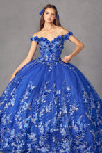Load image into Gallery viewer, LA Merchandise LAT1447 Lace Applique Off Shoulder Ball Quince Gown