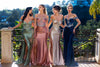 Load image into Gallery viewer, Wholesale Off Shoulder Beaded Corset Evening Gown with High Slit Fitted Formal Dress by LAF8485 - - Dresses LAF