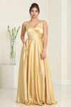 Load image into Gallery viewer, LA Merchandise LA1994 Sleeveless Maid Of Honor Satin Evening Gown - GOLD - Dress LA Merchandise