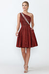 Load image into Gallery viewer, Wholesale Graduation Dress Asymmetrical One Shoulder Dress By LAF5272