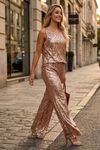 Load image into Gallery viewer, Two-Piece Formal Sleeveless Sequined Pant Suit By LA Merchandise LAV3474 - - Pant Suit LAV