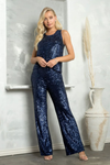 Load image into Gallery viewer, Two-Piece Formal Sleeveless Sequined Pant Suit By LA Merchandise LAV3474 - - Pant Suit LAV