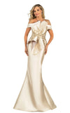 Load image into Gallery viewer, Terani Couture 2021E2835 Clearance Almond Champagne Size 4 Wholesale Mermaid Mother of the Bride Gown - - Dress Terani Couture