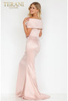 Load image into Gallery viewer, Terani Couture 2021M2969 Clearance Rose Size 10 Wholesale Off Shoulder Mermaid Evening Gown with Floral Embellishment - - Dress Terani Couture