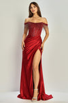 Load image into Gallery viewer, LA Merchandise LAL3268 Off Shoulder Sequin Glitter Corset Prom Gown