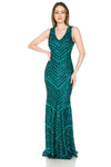 Load image into Gallery viewer, La Merchandise LN5150 V-Neck Sequined Long Formal Wholesale Gowns