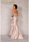 Load image into Gallery viewer, Terani Couture 2111P4019 Clearance Taupe Size 8 Wholesale A-Line Satin Evening Dress with Strapless Neckline - - Dress Terani Couture