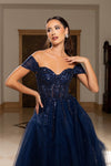 Load image into Gallery viewer, LA2264 Wholesale Off Shoulder Sweetheart Neckline Beaded Corset A-Line Long Tulle with Lace-Up Back - - Prom Dress LA Merchandise
