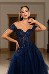 Load image into Gallery viewer, LA2264 Wholesale Off Shoulder Sweetheart Neckline Beaded Corset A-Line Long Tulle with Lace-Up Back - - Prom Dress LA Merchandise