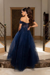 Load image into Gallery viewer, LA2264 Wholesale Off Shoulder Sweetheart Neckline Beaded Corset A-Line Long Tulle with Lace-Up Back - - Prom Dress LA Merchandise