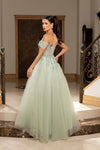 Load image into Gallery viewer, LA2264 Wholesale Off Shoulder Sweetheart Neckline Beaded Corset A-Line Long Tulle with Lace-Up Back - - Prom Dress LA Merchandise