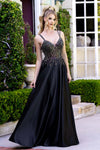 Cargar imagen en el visor de la galería, Wholesale Formal Dress V-Neck Spaghetti Strap Evening Gown By LAF8331 - BLACK - Dress LAF