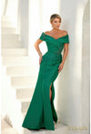 Load image into Gallery viewer, Terani Couture 232M1530 Clearance Emerald Size 12 Wholesale Long Off-Shoulder Mother of the Bride Dress