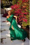 Load image into Gallery viewer, Terani Couture 232M1530 Clearance Emerald Size 12 Wholesale Long Off-Shoulder Mother of the Bride Dress