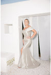 Load image into Gallery viewer, Terani Couture 232M1530 Clearance Emerald Size 12 Wholesale Long Off-Shoulder Mother of the Bride Dress