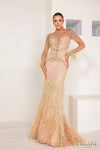 Load image into Gallery viewer, Terani Couture 241GL2631 Clearance Sage Champagne Size 8 Wholesale Long Beaded Formal Evening Gown - Sage Champagne 8 - Dress Terani Couture