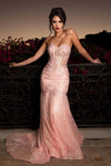 Load image into Gallery viewer, Wholesale Strapless Corset Trumpet Evening Dress Beaded Lace Sequin Formal Gown by LAF8424 - PINK - Dresses LAF