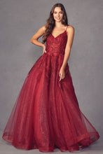 Load image into Gallery viewer, La Merchandise LAT251 A-line Glitter Spaghetti Straps Prom Dress