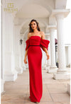 Load image into Gallery viewer, Terani Couture 251E4204 Clearance Red Size 6 Wholesale Off Shoulder Mermaid Evening Gown - - Dress Terani Couture