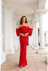 Load image into Gallery viewer, Terani Couture 251E4204 Clearance Red Size 6 Wholesale Off Shoulder Mermaid Evening Gown - RED 6 - Dress Terani Couture
