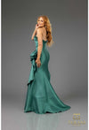 Load image into Gallery viewer, Clearance Emerald Size 4 Wholesale Sleevless Stretch Mikado Trumpet Evening Dress By Terani Couture 252e5131