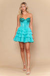 Load image into Gallery viewer, Wholesale Strapless Beaded Sweetheart Corset Tiered Ruffle Short Homecoming Dress by LAY26134 - JADE - Short Cocktail Dresses LAY