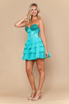 Load image into Gallery viewer, Wholesale Strapless Beaded Sweetheart Corset Tiered Ruffle Short Homecoming Dress by LAY26134 - - Short Cocktail Dresses LAY